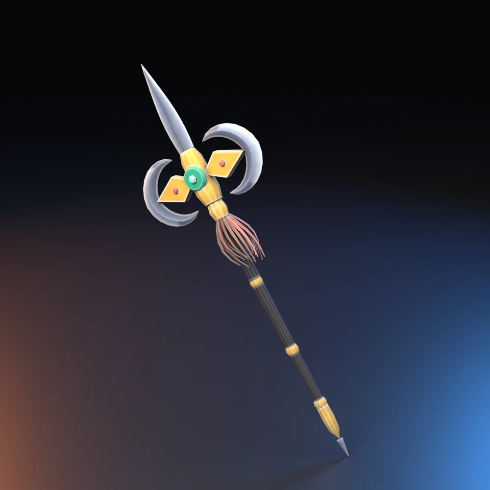 Modelo 3D estilo anime: Alabarda Lua Gêmea