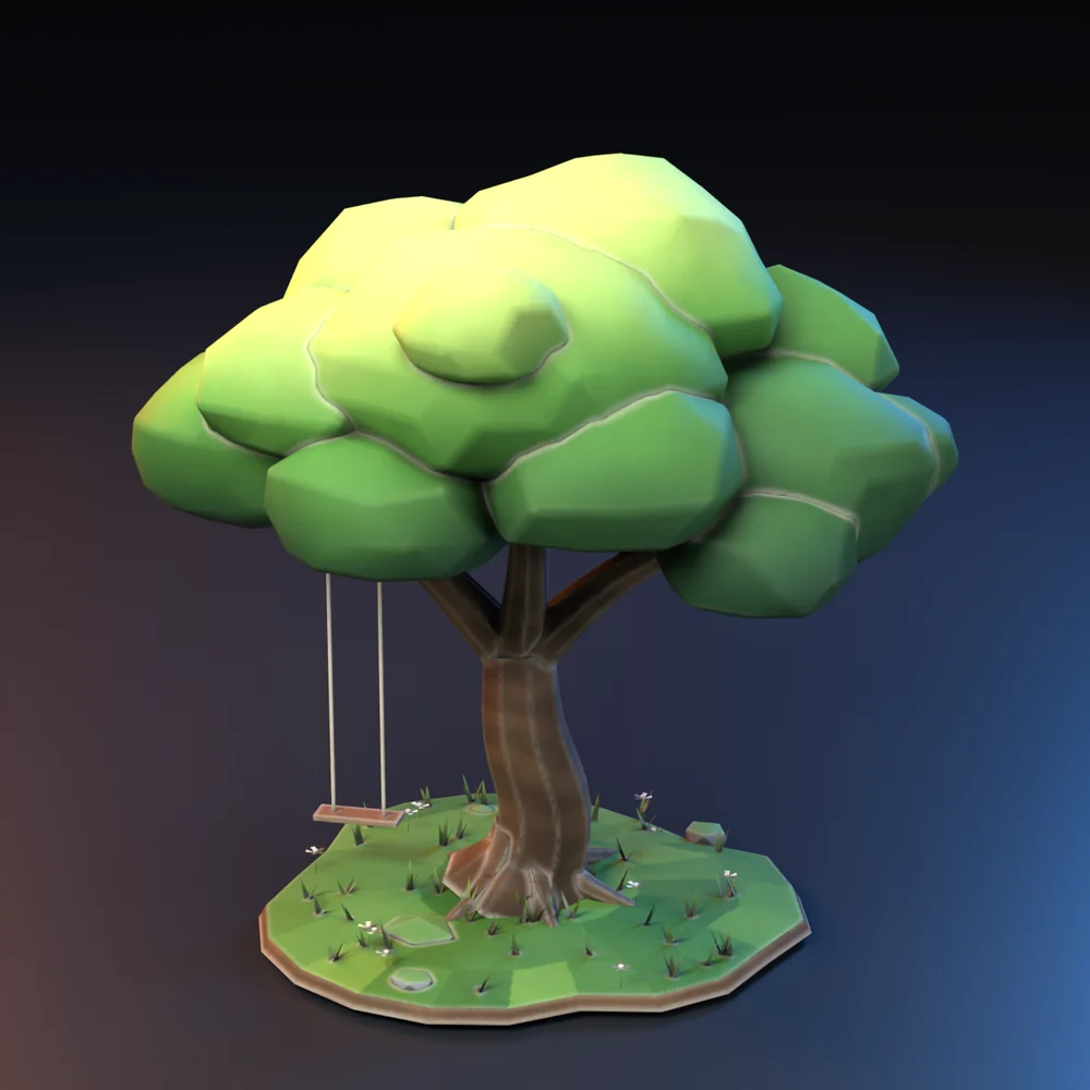 Modelo 3D estilo anime: Carvalho do prado