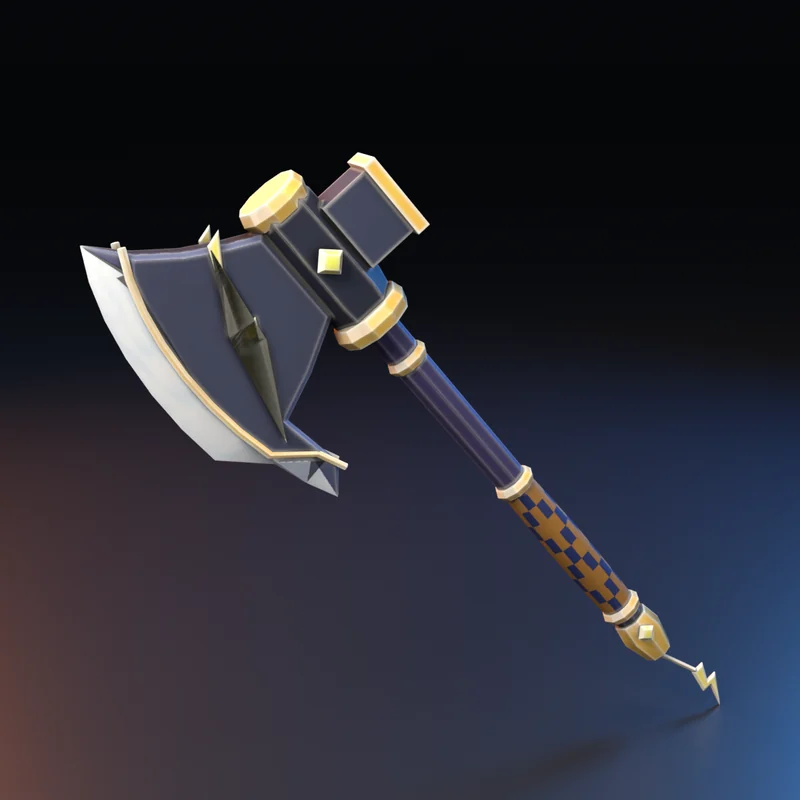 Equipamento 3D estilo anime: Machadinha do Trovão