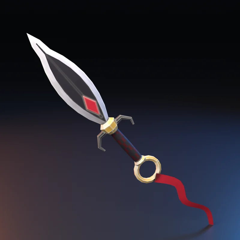 Equipamento 3D estilo anime: Kunai Sombra Rubra