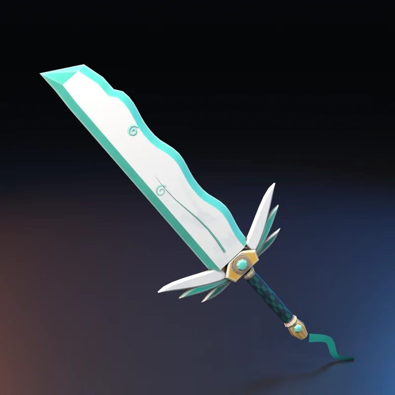 Equipamento 3D estilo anime: Montante do Vendaval