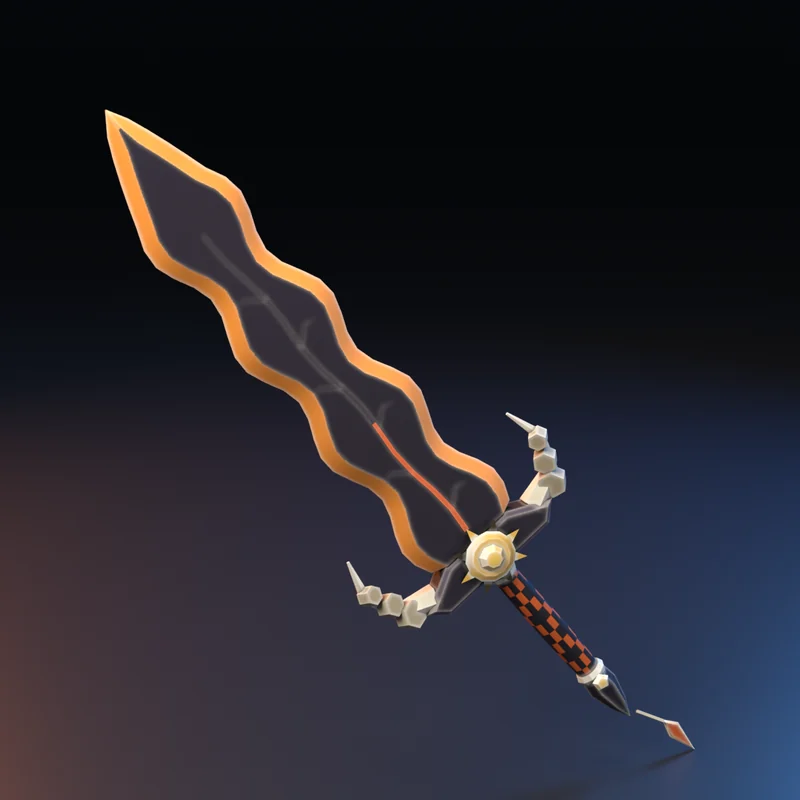 Equipamento 3D estilo anime: Montante de Obsidiana