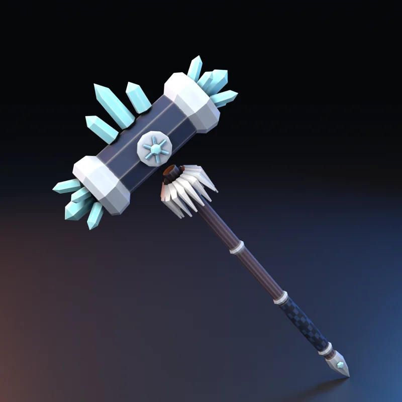 Equipamento 3D estilo anime: Martelo do Gelo Eterno
