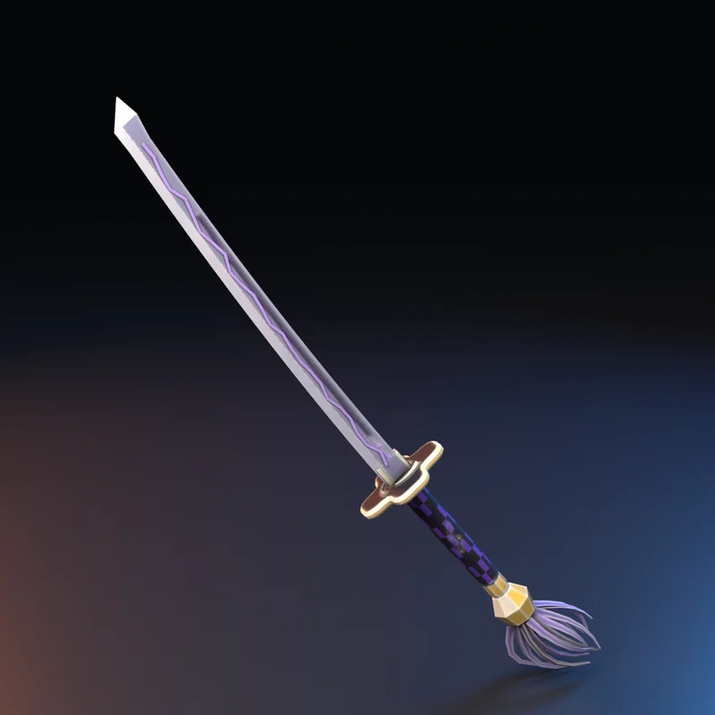 Equipamento 3D estilo anime: Katana Tempestade Violeta
