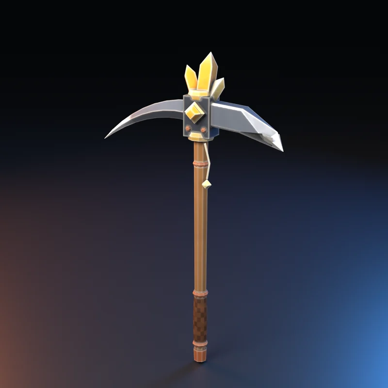 Equipamento 3D estilo anime: Picareta de Âmbar