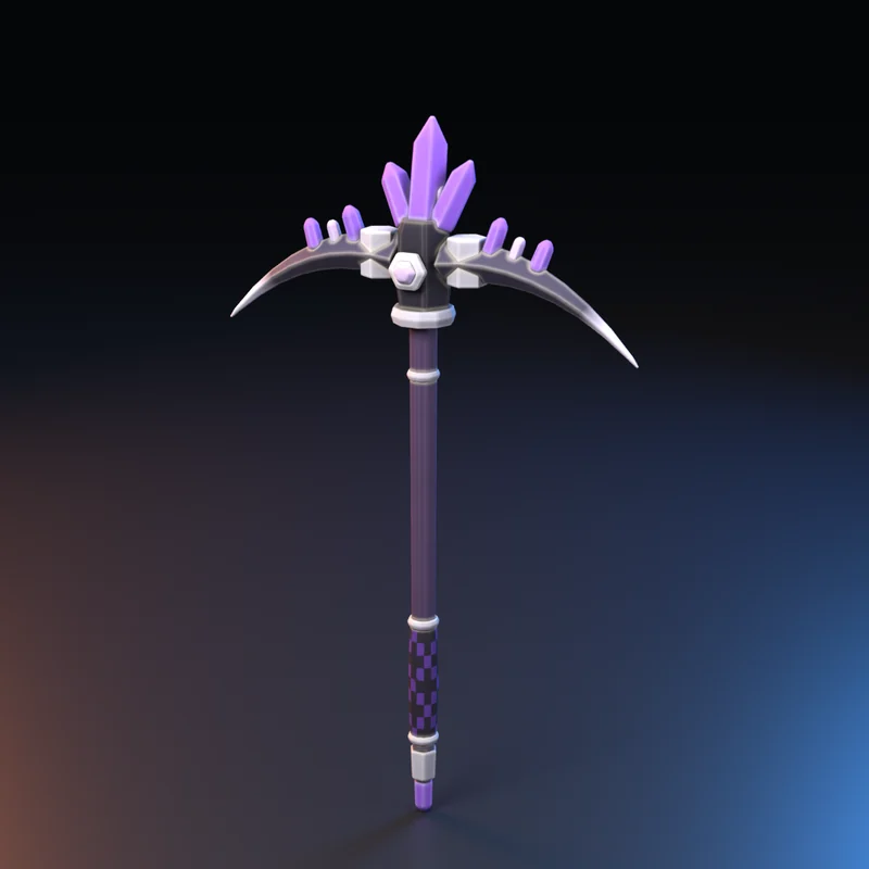Equipamento 3D estilo anime: Picareta de Cristal Violeta