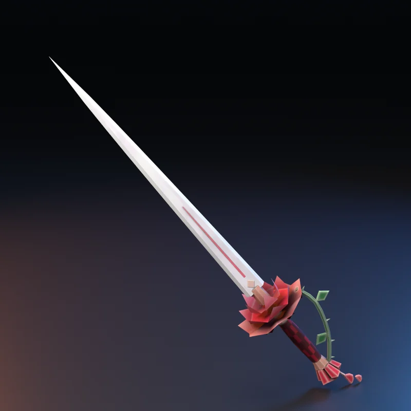 Equipamento 3D estilo anime: Rapieira Rosa-Espinho