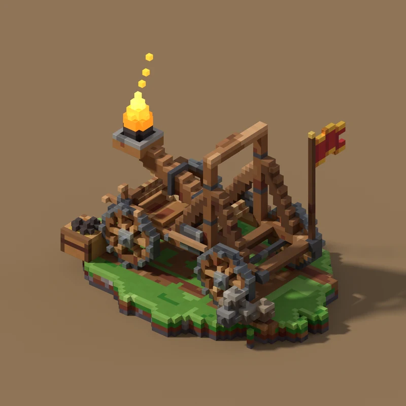 Modelo voxel: Catapulta