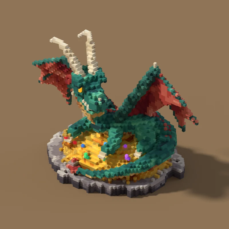 Modelo voxel: Dragão do Tesouro
