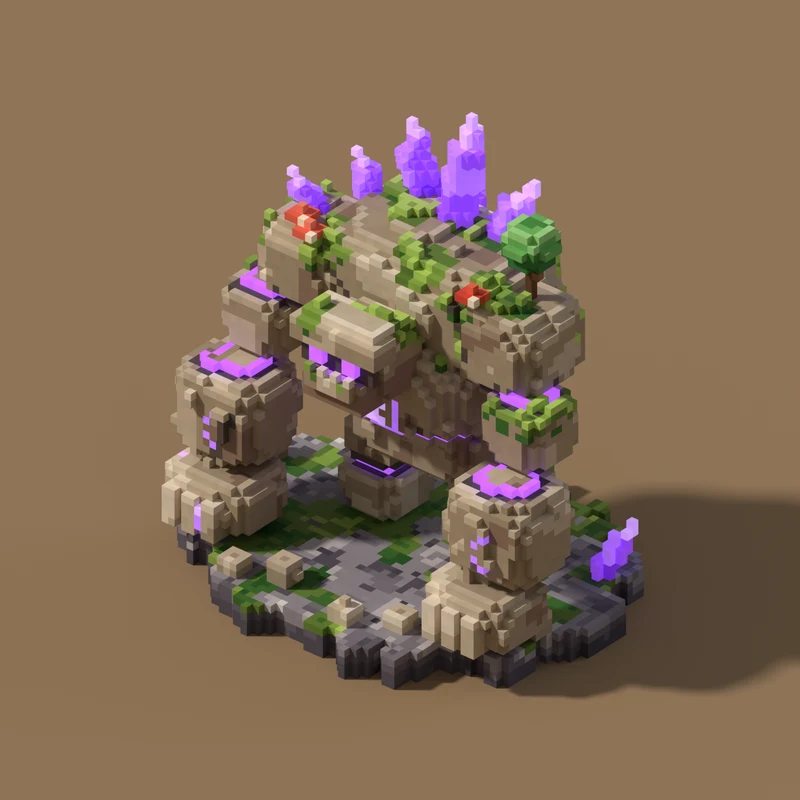 Modelo voxel: Golem de Pedra