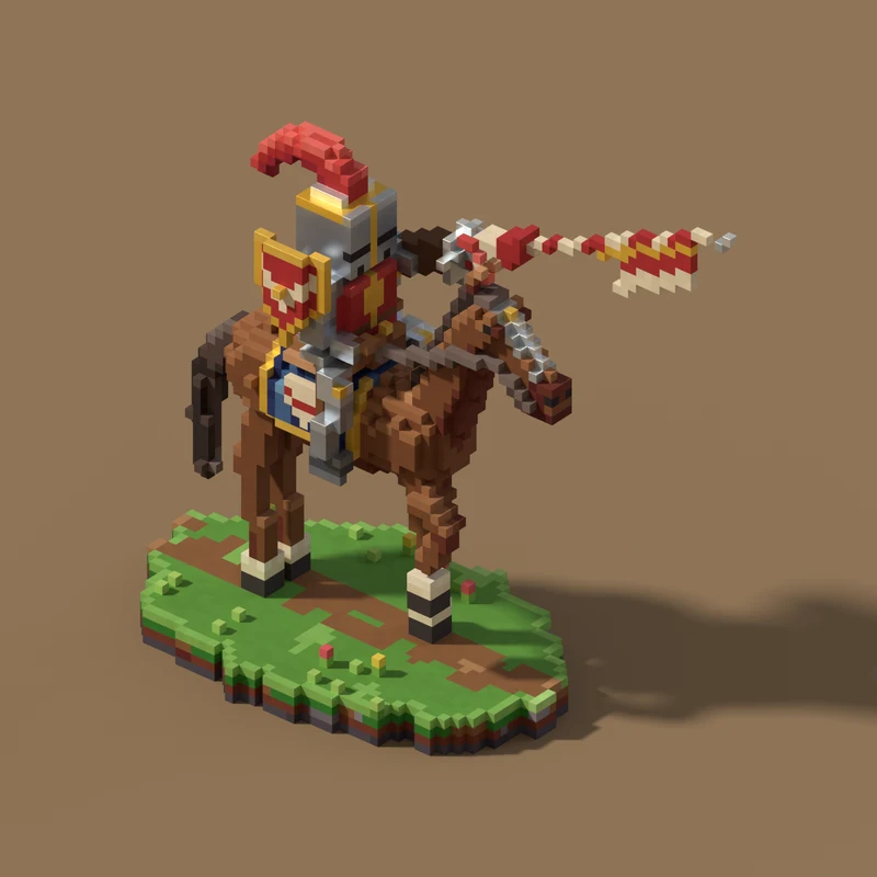 Modelo voxel: Cavaleiro Montado