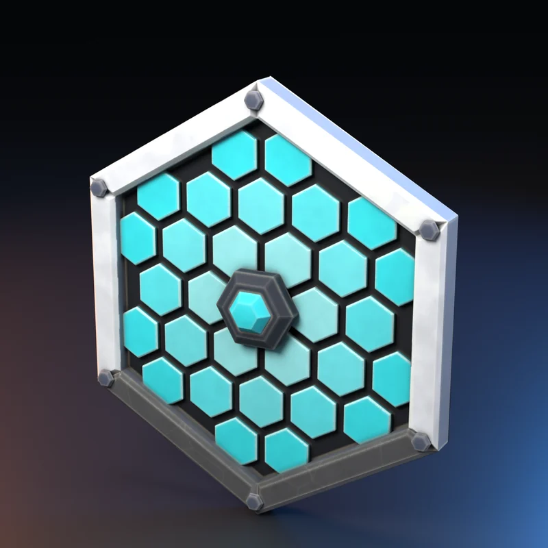 Arma 3D cyber: Escudo Hexagonal