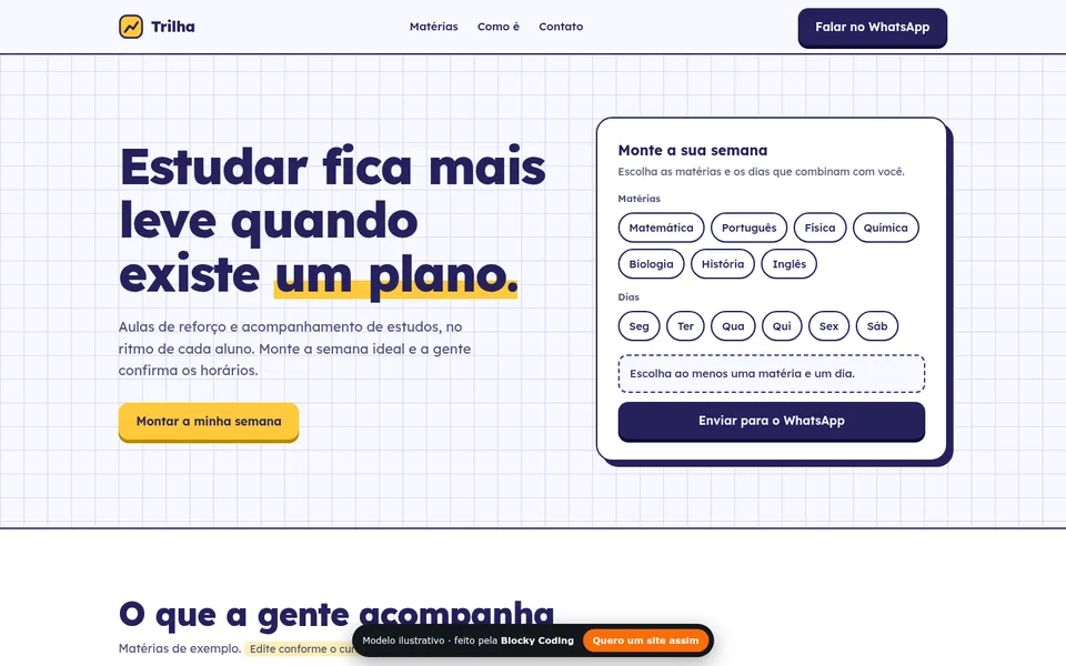 Landing Trilha Reforço