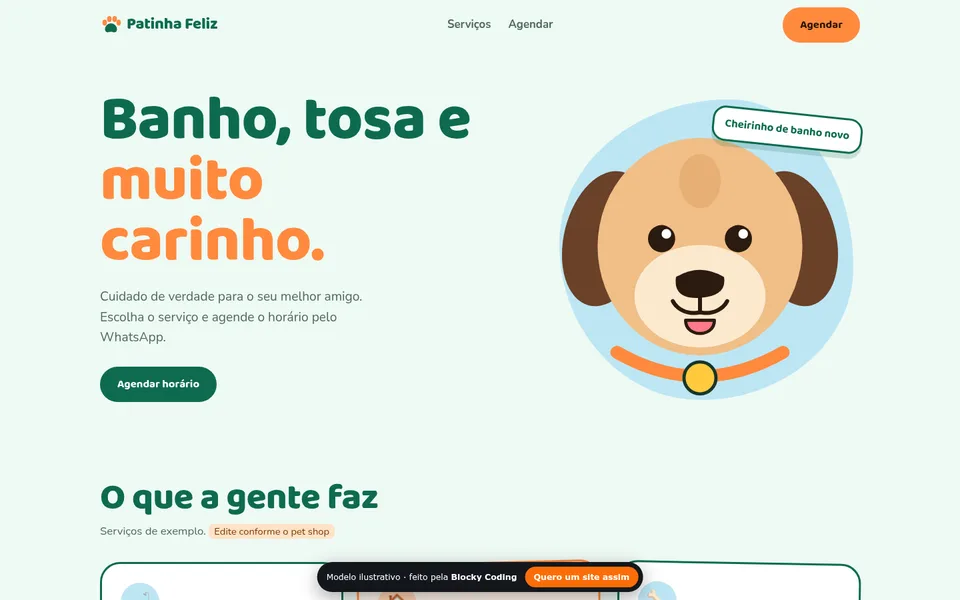 Landing Patinha Feliz