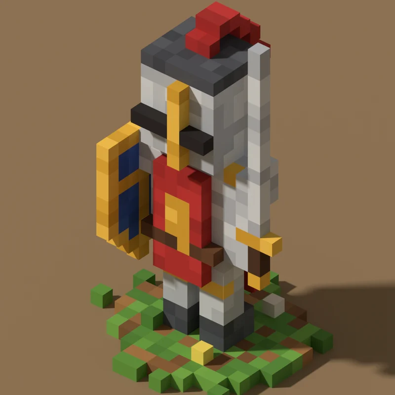 Modelo voxel: Cavaleiro